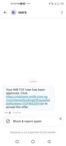 Check CBN NMFB TCF Covid-19 Non-Interest Loan offer Approval 2021 sample