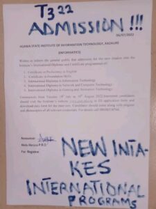 JSIIT Informatics Kazaure Admission Form 2022/2023