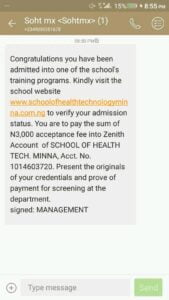 Check SHT Minna Admission List 2022/2023