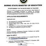 Borno State Ministry of Education Teachers Recruitment 2022/2023